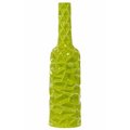 Urban Trends Collection Urban Trends Collection 24435 Ceramic Round Bottle Vase With Wrinkled Sides; Large - Green 24435